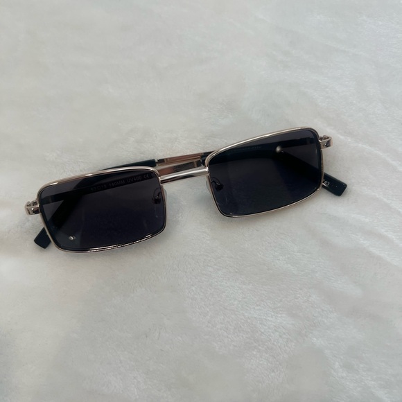 12th Tribe Rectangle Sunglasses in Black and Gold - Picture 3 of 5